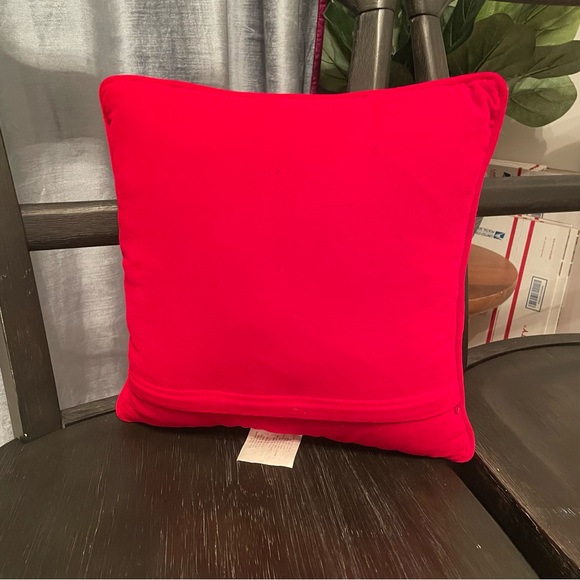 100% Wool Handmade Needle Point snowman Pillow Christmas 13x13” - Picture 6 of 8